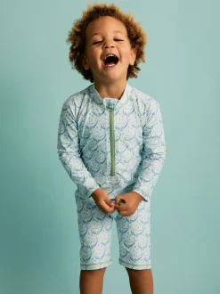 KIDLY BY MORI Combinaison anti-soleil Bleu à manches 3/4