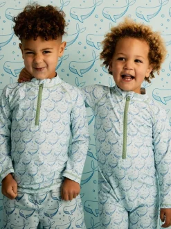 KIDLY BY MORI Combinaison anti-soleil Bleu à manches 3/4