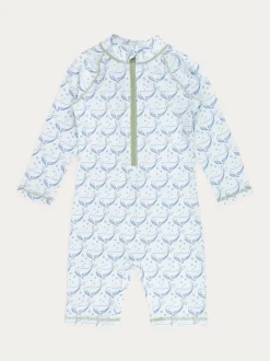 KIDLY BY MORI Combinaison anti-soleil Bleu à manches 3/4