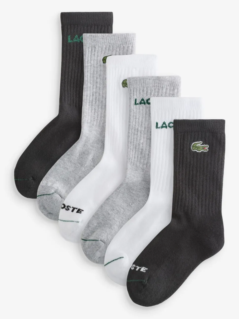 Lacoste 6 Lot Chaussettes en Coton Col rond