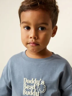 Le meilleur compagnon bleu du papa - Petit t-shirt graphique à manches courtes (3mois à7ans)