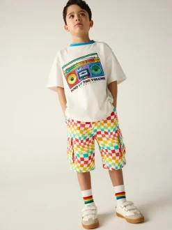 Little Bird by Jools Oliver Short en sergé à damier arc-en-ciel 100% coton