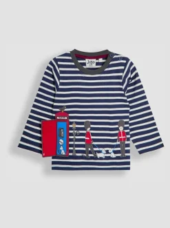 London Guard bleu marine - Haut JoJo Maman Bébé à bordure appliquée