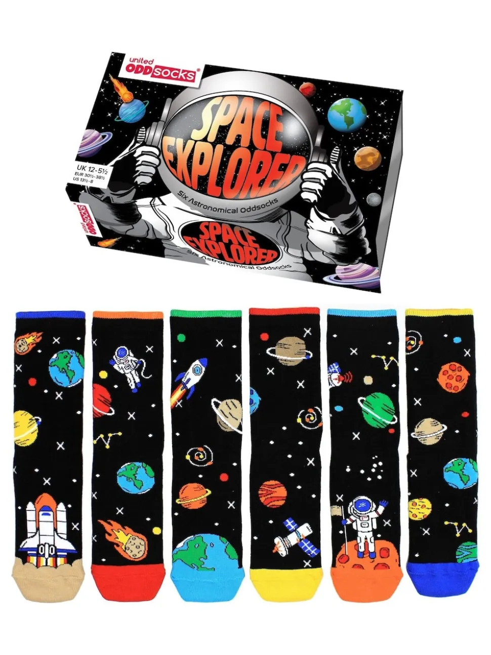 Lot 3 chaussettes United Odd Chaussettes Space Explorer