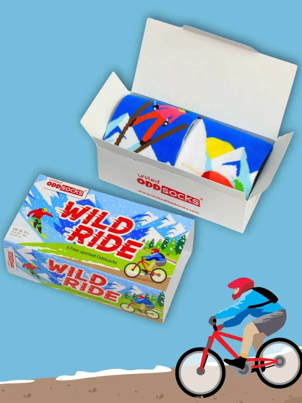 Lot 6 paires de chaussettes United Odd Socks Wildride garçon