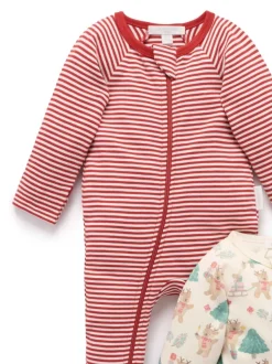 Lot de 2 Combinaison de nuit zippés de Noël Purebaby