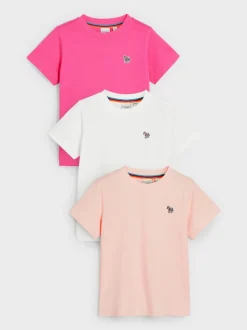 Lot de 3 t-shirts Paul Smith Junior roses Signature