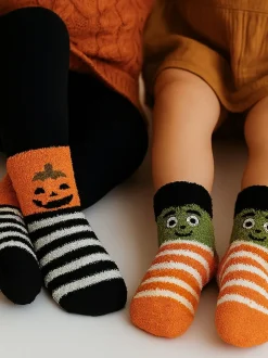 Lot de deux paires de chaussettes chaussons Totes Halloween Toasties très doux