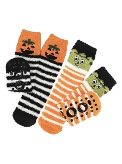 Lot de deux paires de chaussettes chaussons Totes Halloween Toasties très doux