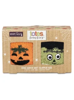 Lot de deux paires de chaussettes chaussons Totes Halloween Toasties très doux