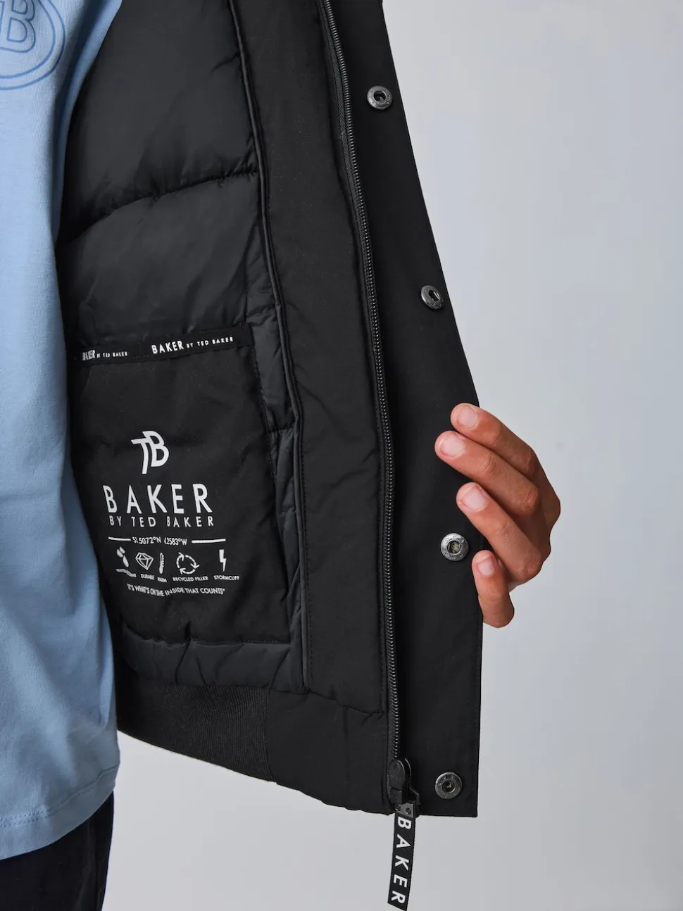 Manteau Baker by Ted Baker bomber rembourré résistant à la douche noir
