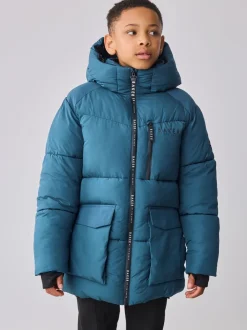 Manteau matelassé Baker by Ted Baker bleu imperméable à mi-longueur