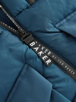 Manteau matelassé Baker by Ted Baker bleu imperméable à mi-longueur