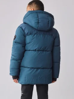 Manteau matelassé Baker by Ted Baker bleu imperméable à mi-longueur