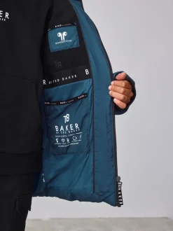 Manteau matelassé Baker by Ted Baker bleu imperméable à mi-longueur