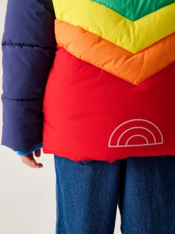 Manteau matelassé Little Bird by Jools Oliver imperméable à chevrons couleur vive