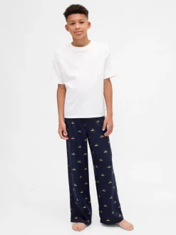 marine - Bas de pyjama Gap en flanelle assorti (5-13ans)