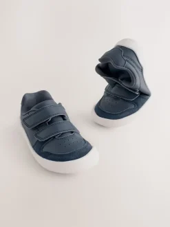 marine - Baskets Barefoot en cuir à fermeture par contact