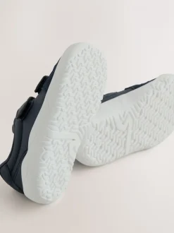 marine - Baskets Barefoot en cuir à fermeture par contact