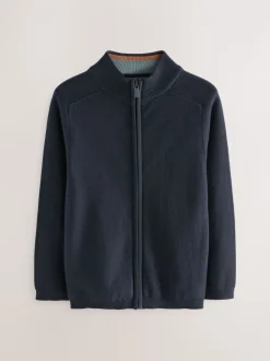 marine - Cardigan zippé en tricot (3-16ans)