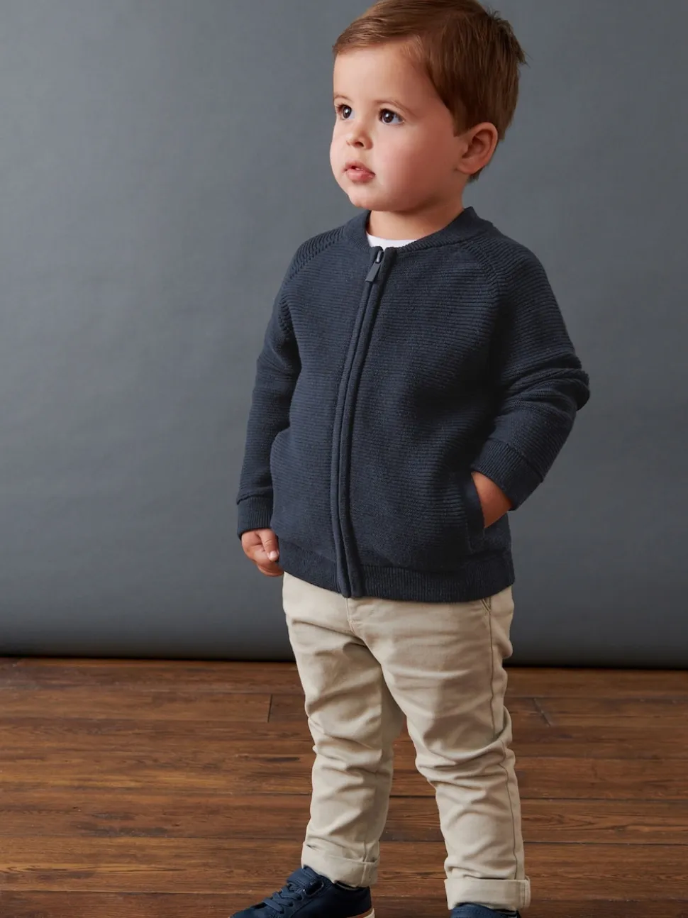 marine - Cardigan zippé (3mths-7yrs)