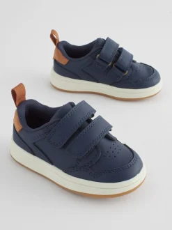 marine - Chaussures bébé Splash en cuir à fermeture scratch