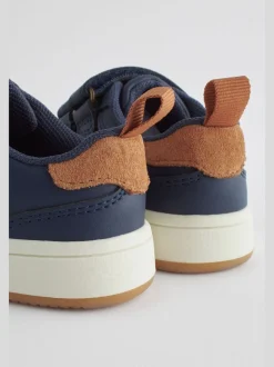 marine - Chaussures bébé Splash en cuir à fermeture scratch