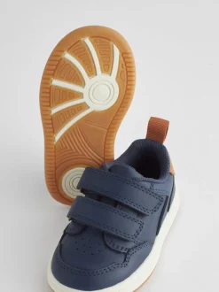 marine - Chaussures bébé Splash en cuir à fermeture scratch