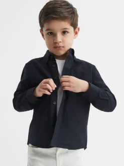 marine - Chemise Oxford Reiss Greenwich à boutons