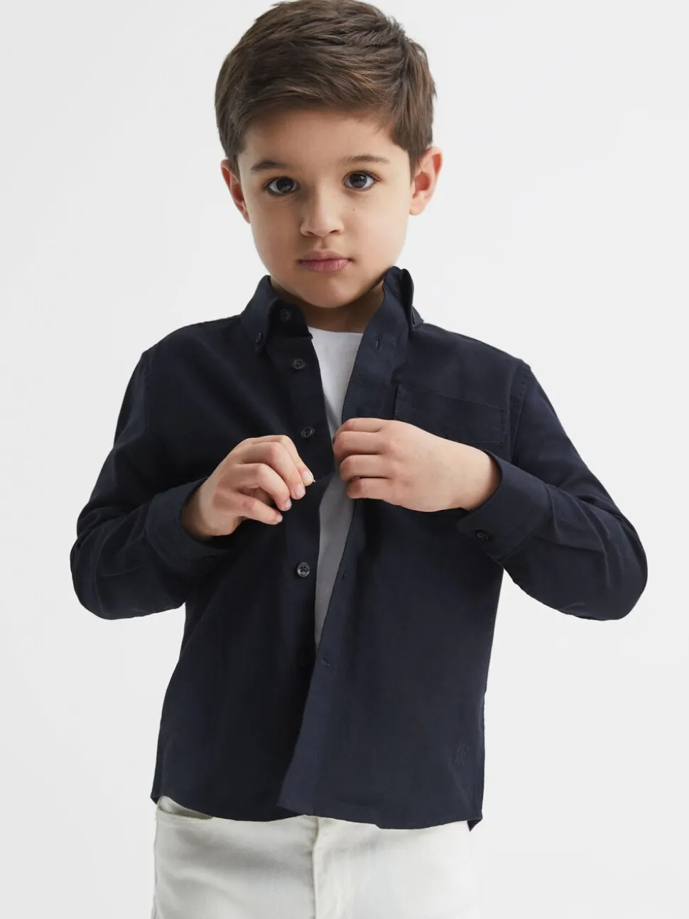 marine - Chemise Oxford Reiss Greenwich à boutons