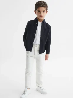 marine - Chemise Oxford Reiss Greenwich à boutons