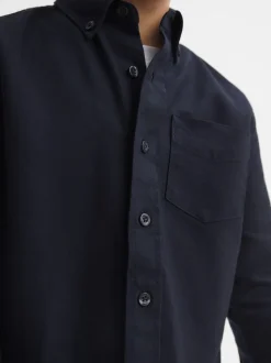 marine - Chemise Oxford Reiss Greenwich à boutons