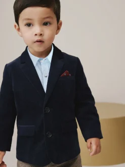marine - Ensemble Blazer Chemise et Pantalons en velours côtelé (3mois-9ans)