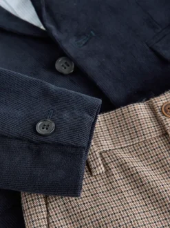 marine - Ensemble Blazer Chemise et Pantalons en velours côtelé (3mois-9ans)