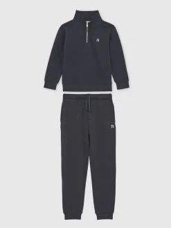 marine - Ensemble de survêtement Reiss Sulley à logo et demi-zip