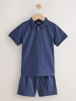 marine - Ensemble polo à manches courtes et short (3-16ans)