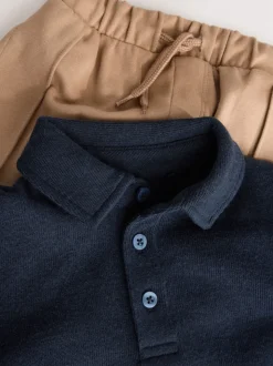 marine - Ensemble polo et jogging à manches longues (3mois-7ans)