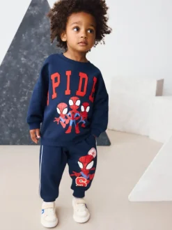 marine - Ensemble sweat-shirt et survêtement Spidey Col rond (9mois à8ans)