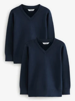 marine - Lot de 2 pulls Clarks unisexes en maille pour l’école