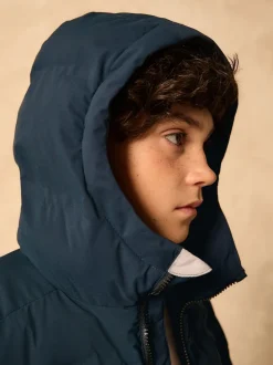 marine - Manteau rembourré doublé en micropolaire Résistant à la douche (3-17ans)