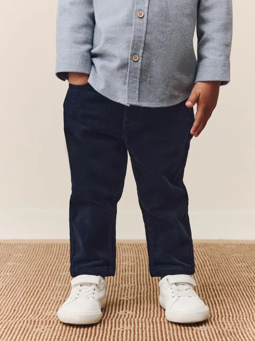 marine - Pantalon en velours côtelé (3mths-7yrs)