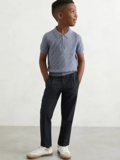 marine - Pantalon fuselé plissé décontracté Reiss Brighton