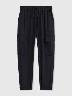 marine - Pantalon Reiss Lucian en tissu technique avec cordon de serrage