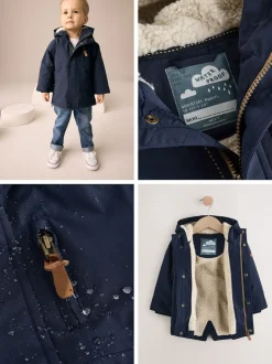 marine - Parka imperméable doublée de borg (3mois-7ans)