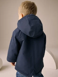 marine - Parka imperméable doublée de borg (3mois-7ans)