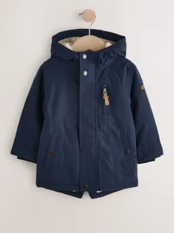 marine - Parka imperméable doublée de borg (3mois-7ans)