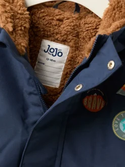 marine - Parka JoJo Maman Bébé Adventure Badge doublée Borg