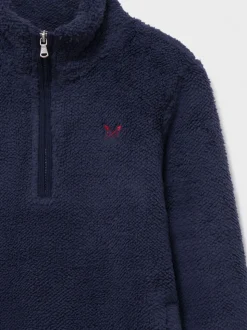 marine - Polaire semi-zippée Crew Clothing en peau de mouton