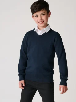 marine - Pull Clarks unisexe en maille pour l’école