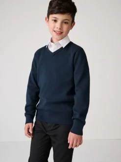 marine - Pull Clarks unisexe en maille pour l’école